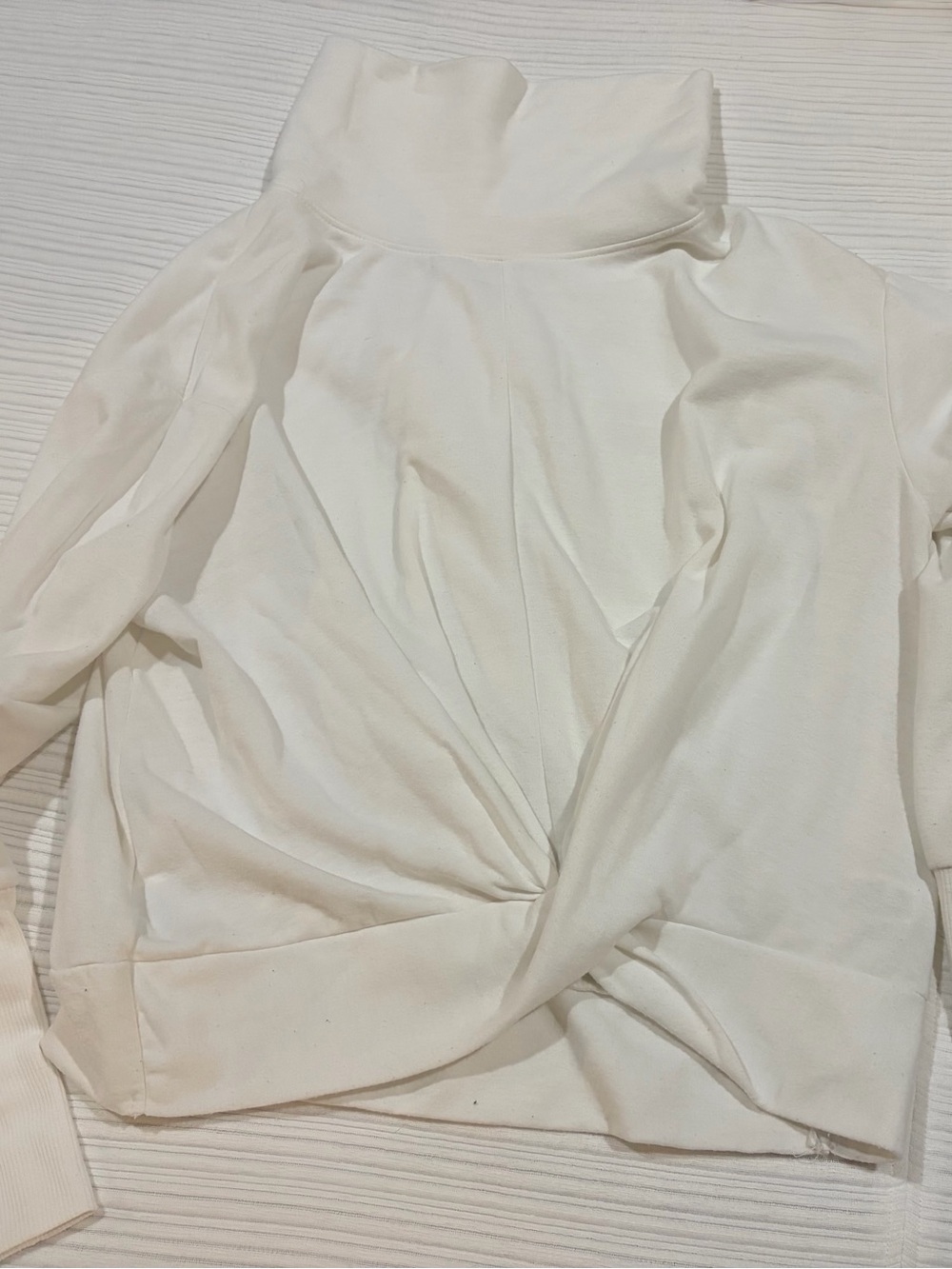 Apana Women's White Twist-Front Turtleneck Top - size M